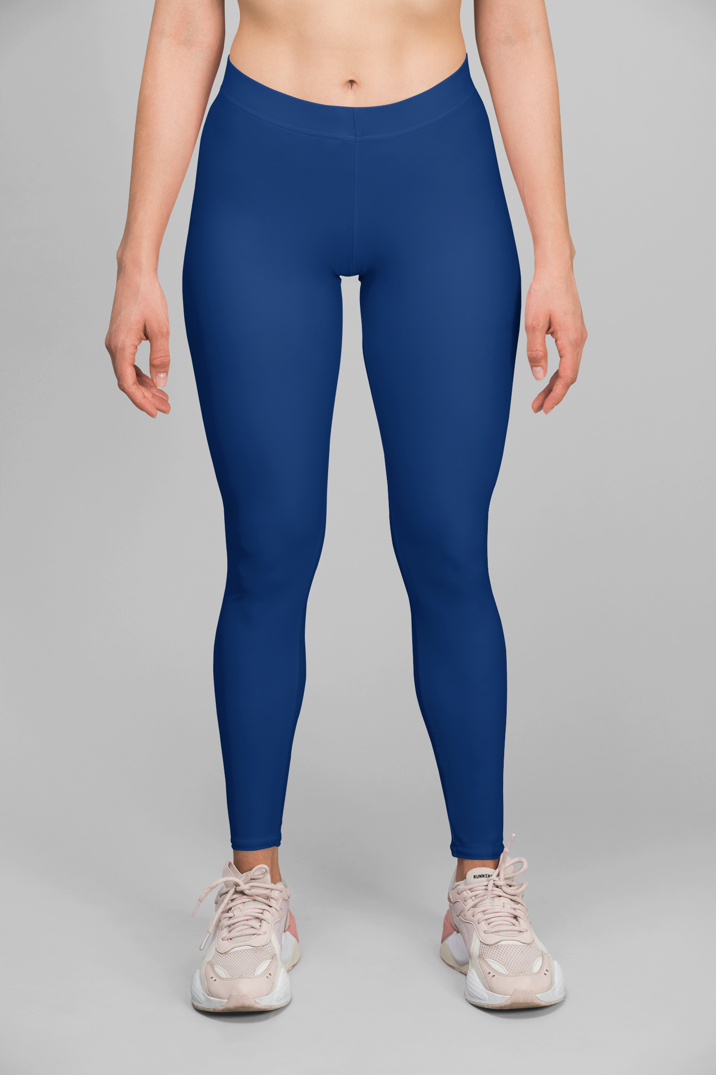 Light Navy Blue Women's All Over Print Gym Leggings