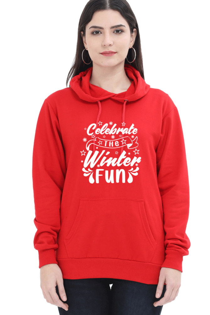 Celebrate the Winter Fun Darker Shade Hoodie Sweatshirt for Women