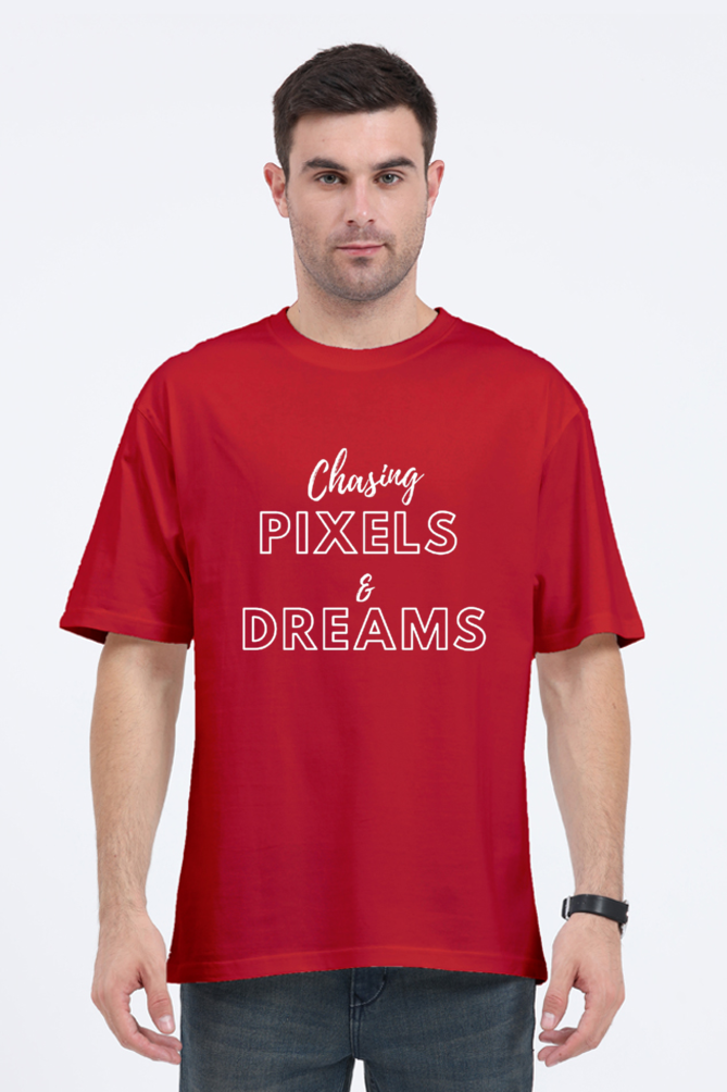 Chasing Pixels and Dreams Unisex Darker Shade Round Neck T-shirt