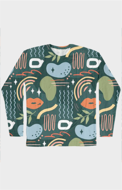Stand Out with Our All Over Print Long Sleeve Green T-Shirt
