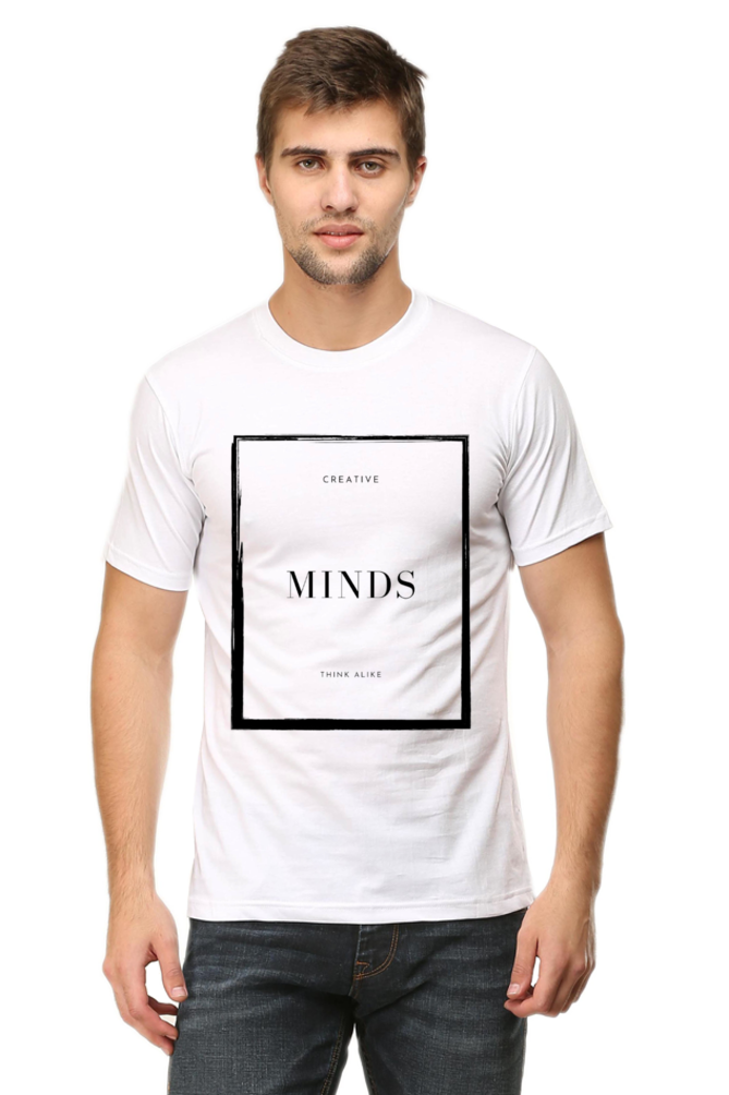 Creative Minds Think Alike Men's Lighter Shade Round Neck T-shirt