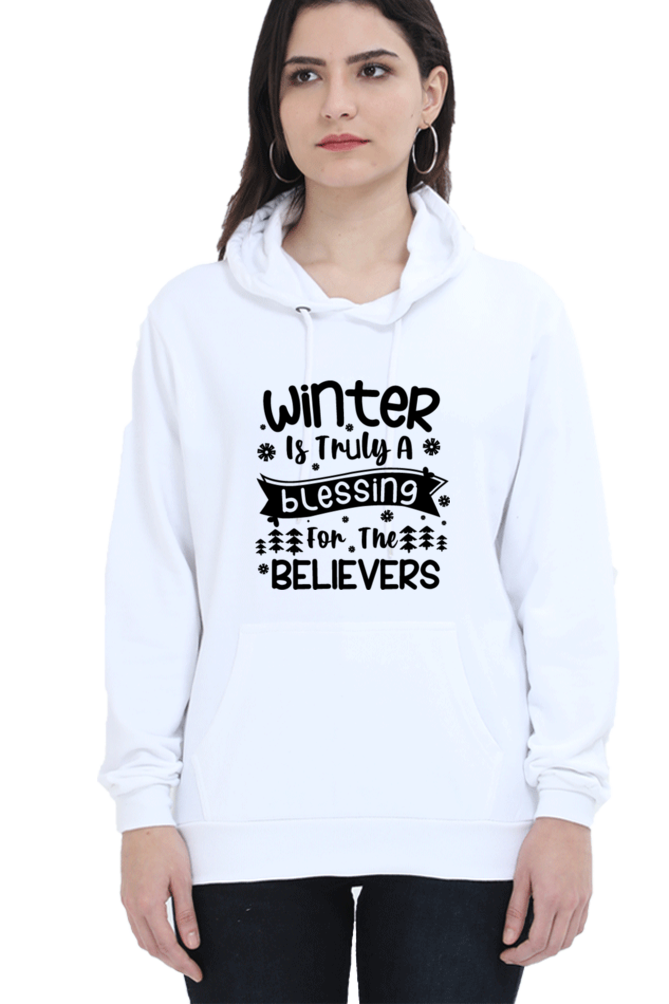 Winter is Truly a Blessing Hoodie Sweatshirt for Women