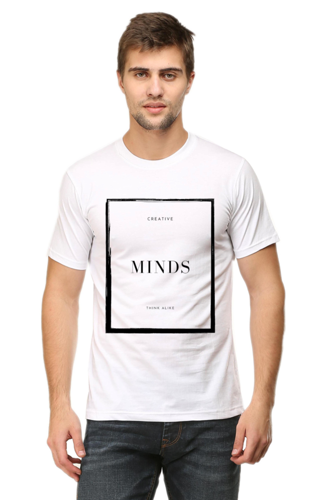 Creative Minds Think Alike Men's Lighter Shade Round Neck T-shirt