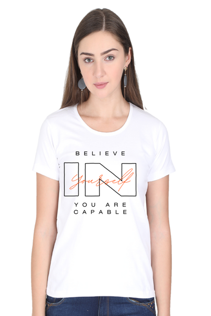 Believe In Yourself Light Shade Modern Essential Women's Tee