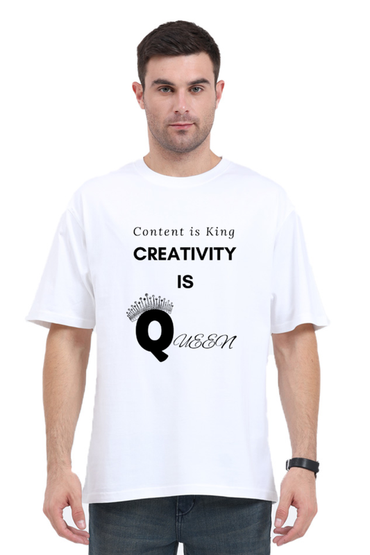 Content is King Creativity is Queen Unisex Lighter Shade Round Neck T-shirt