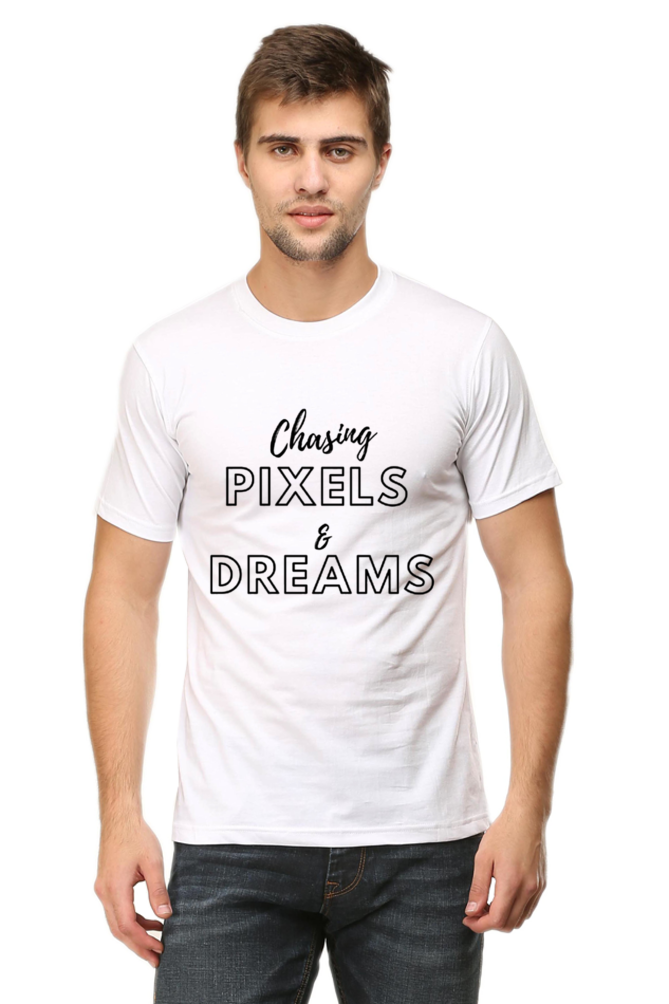 Chasing Pexels and Dream Mens Round Neck Darker Shade T-shirt