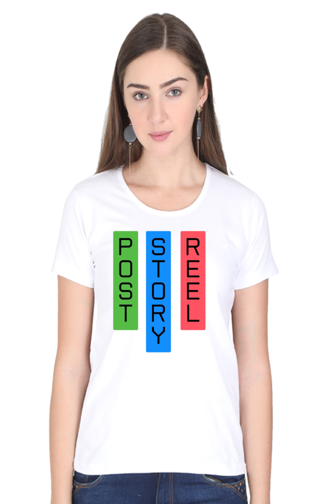 Post Story Reel Womens Round Neck Darker Shade T-shirt