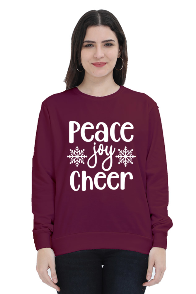 Peace, Joy, Cheer Sweatshirt for Women