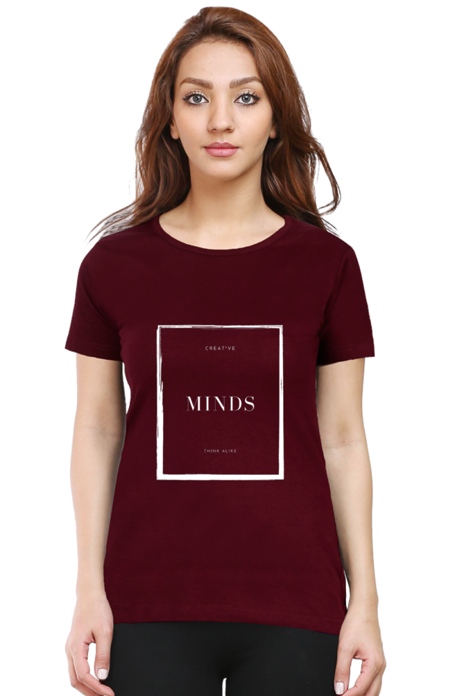 Creative Minds Think Alike Lighter Shade Womens Round Neck T-shirt
