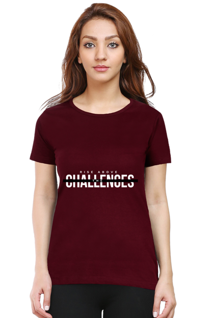 Rise Above Challenges Dark Shade Eco-Conscious Women's Tee