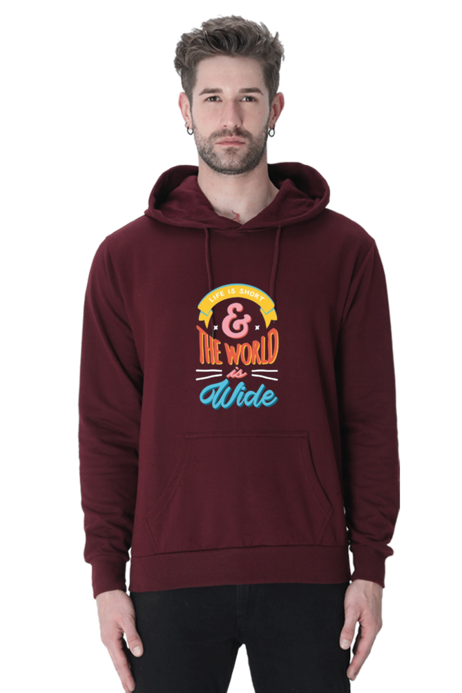 Life is Short but the World is Wide Men Hoodie Sweatshirt