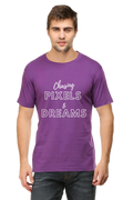 Chasing Pexels and Dreams Men's Darker Shade Round Neck T-shirt