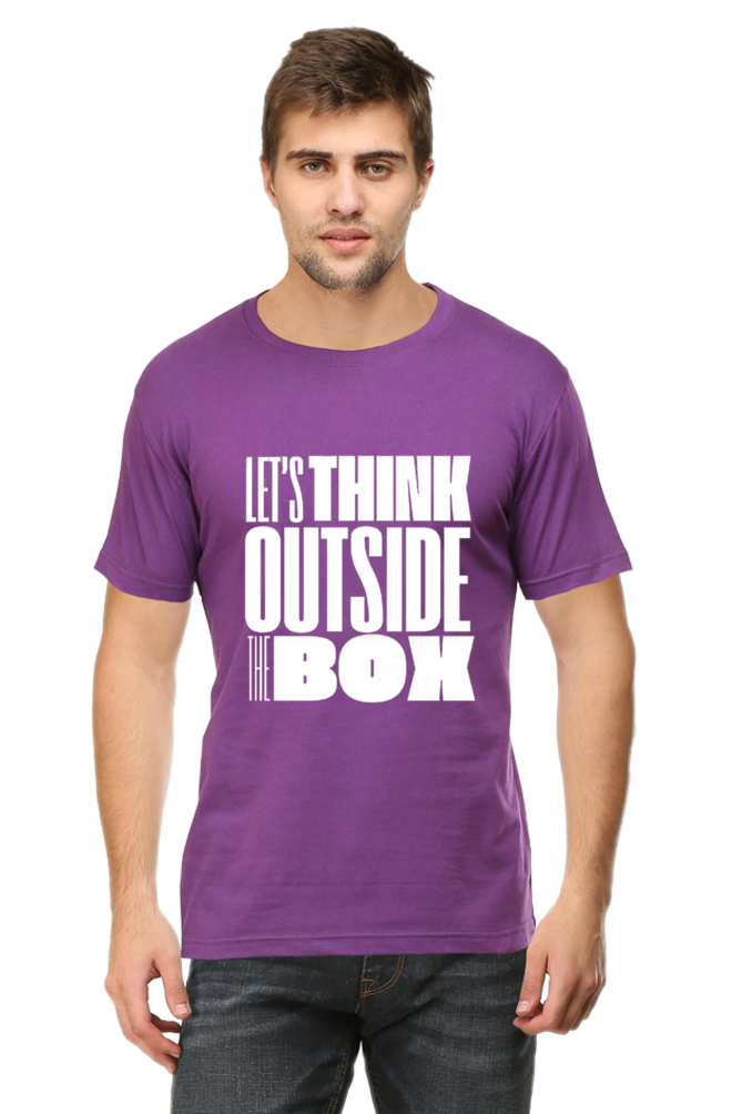 Lets Think Outside the Box Mens Round Neck Darker Shade T-shirt