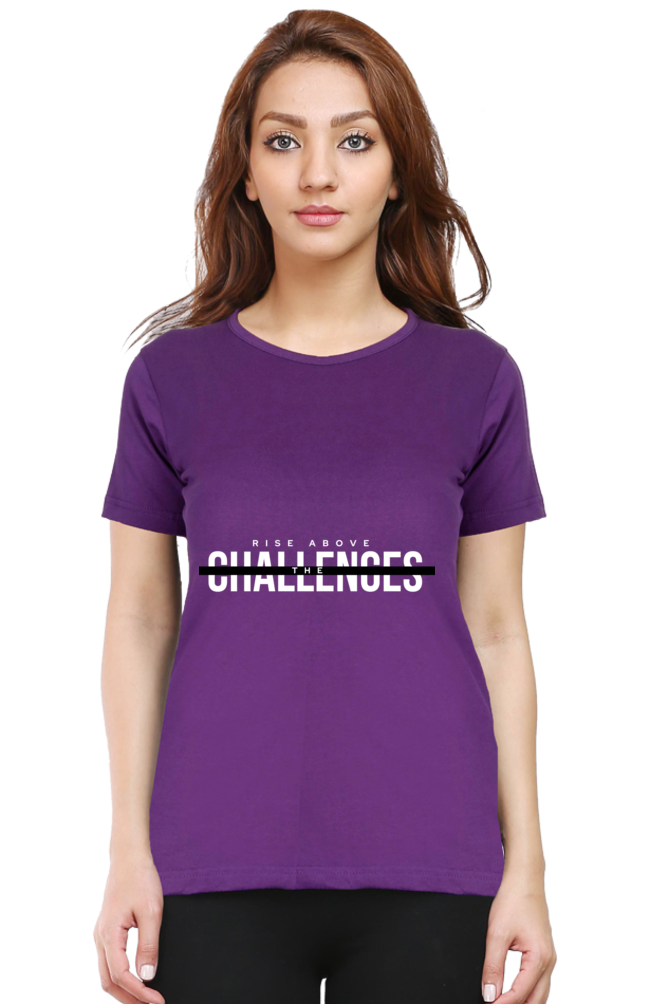 Rise Above Challenges Dark Shade Eco-Conscious Women's Tee