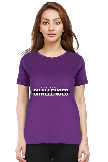 Rise Above Challenges Dark Shade Eco-Conscious Women's Tee