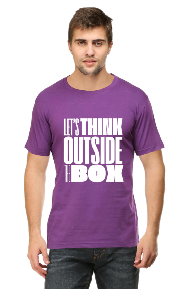 Lets Think Outside the Box Mens Round Neck Darker Shade T-shirt