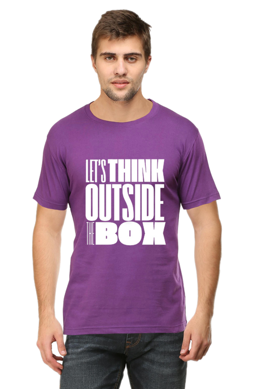 Lets Think Outside the Box Mens Round Neck Darker Shade T-shirt