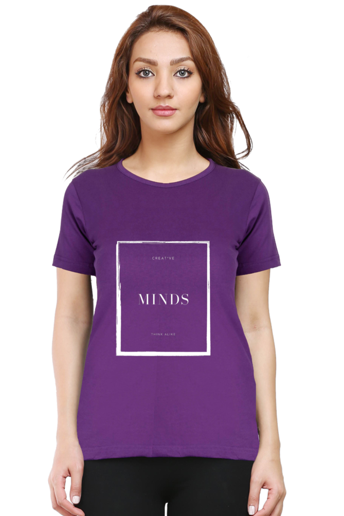 Creative Minds Think Alike Lighter Shade Womens Round Neck T-shirt