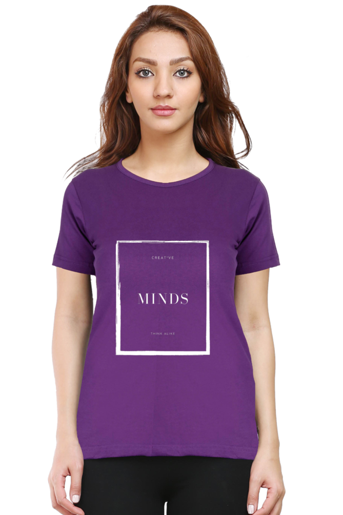 Creative Minds Think Alike Lighter Shade Womens Round Neck T-shirt