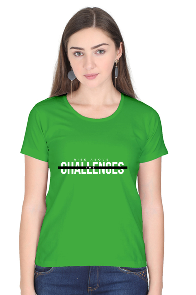 Rise Above Challenges Dark Shade Eco-Conscious Women's Tee