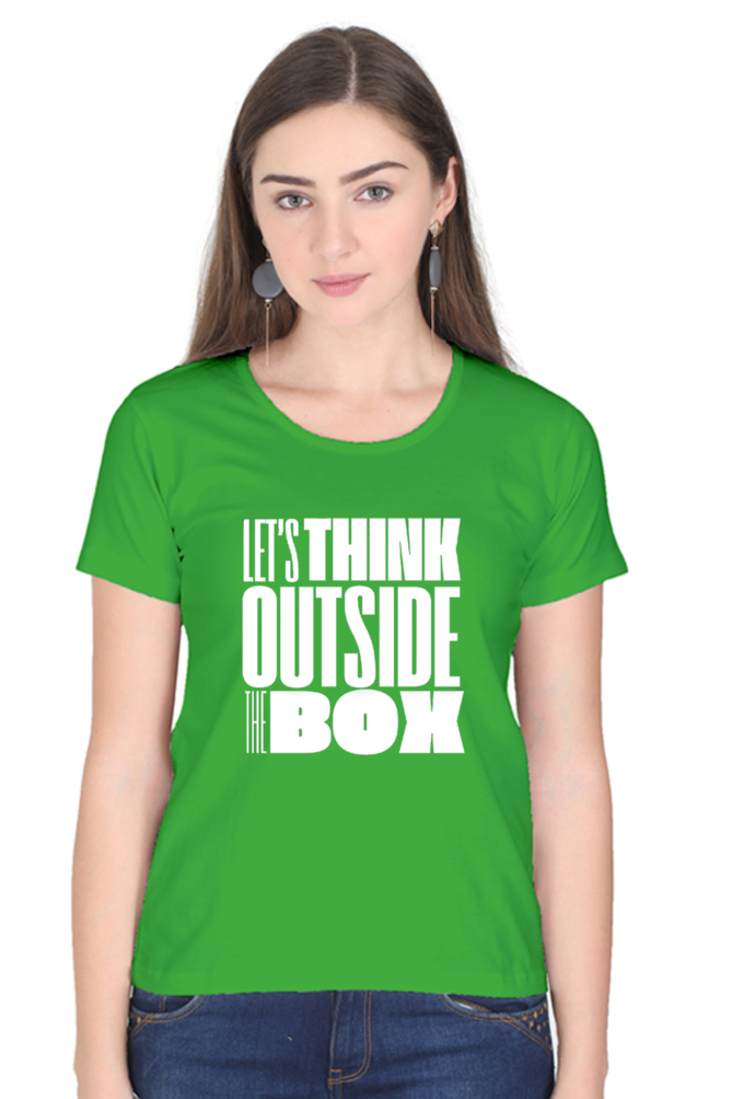 Lets Think Outside the Box Womens Round Neck Darker Shade T-shirt