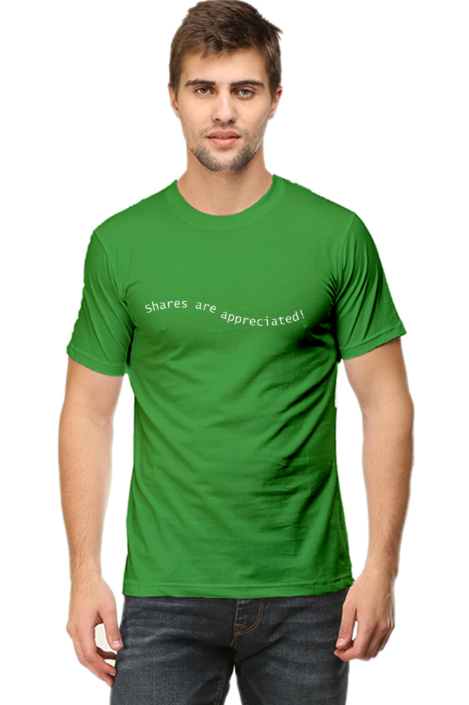 Shares Are Appreciated Lighter Shade Mens Round Neck T-shirt