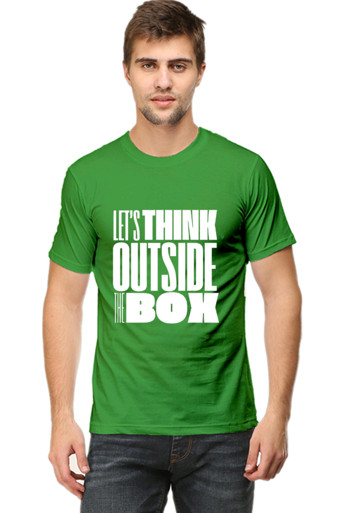 Lets Think Outside the Box Mens Round Neck Darker Shade T-shirt