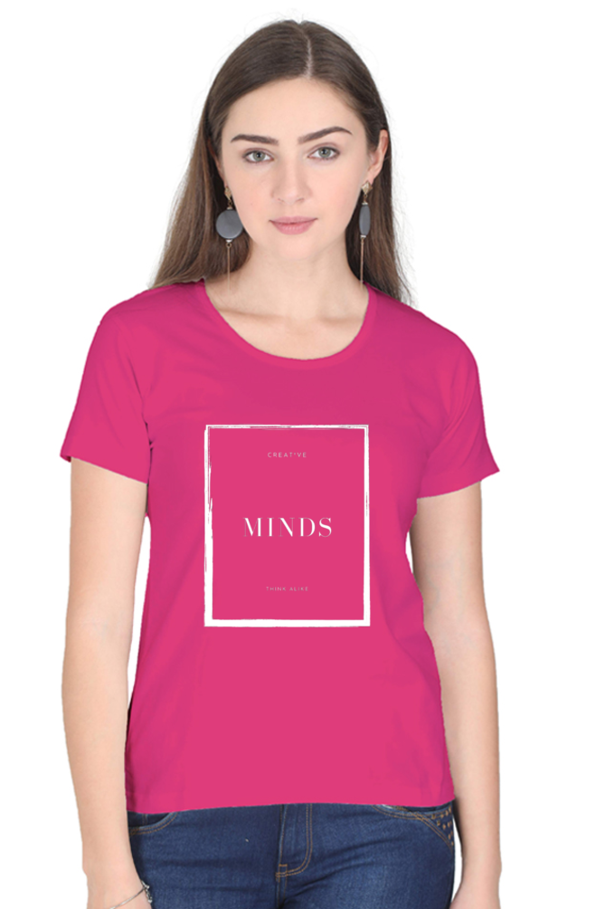 Creative Minds Think Alike Lighter Shade Womens Round Neck T-shirt