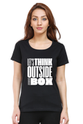Lets Think Outside the Box Womens Round Neck Darker Shade T-shirt
