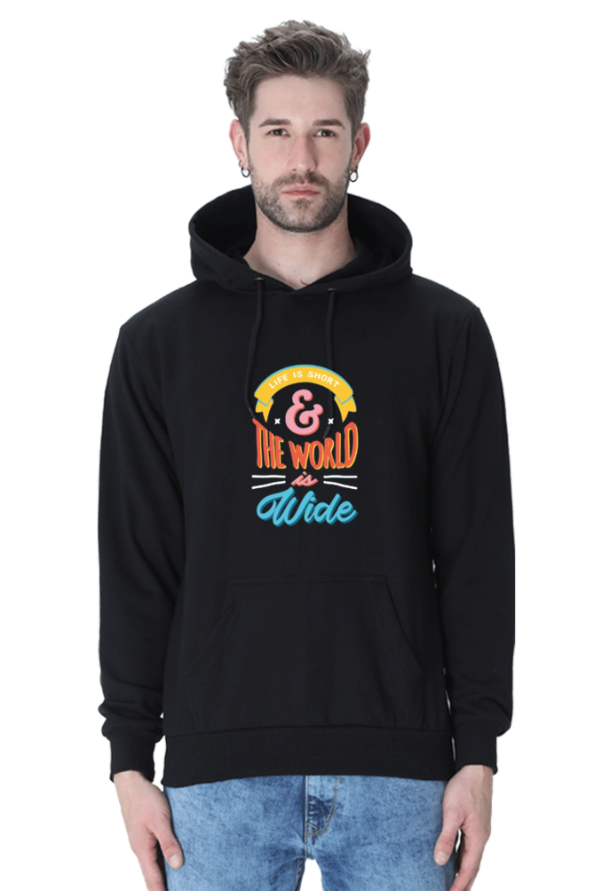 Life is Short but the World is Wide Men Hoodie Sweatshirt