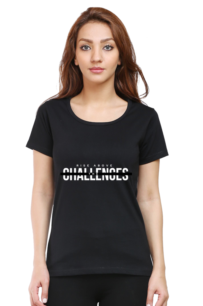Rise Above Challenges Dark Shade Eco-Conscious Women's Tee