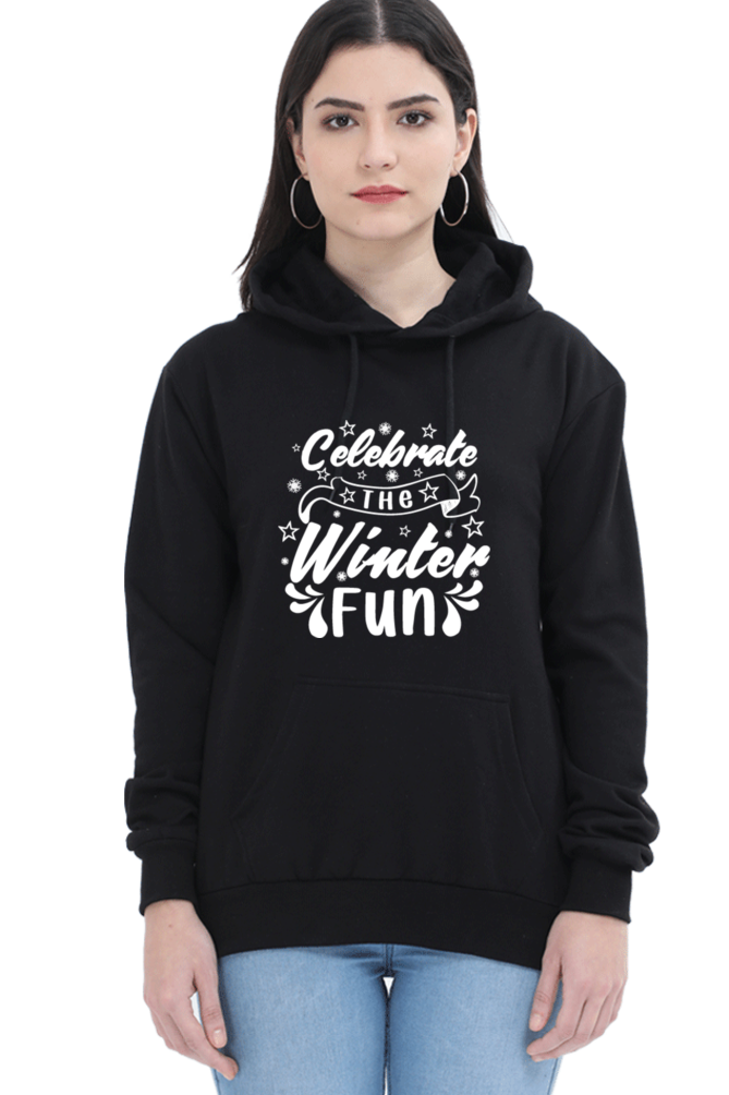 Celebrate the Winter Fun Darker Shade Hoodie Sweatshirt for Women