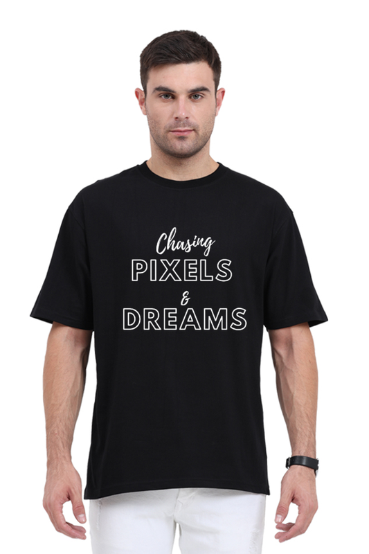 Chasing Pixels and Dreams Unisex Darker Shade Round Neck T-shirt
