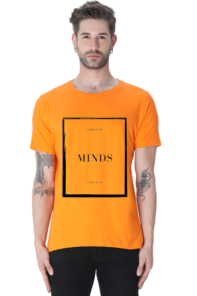 Creative Minds Think Alike Men's Lighter Shade Round Neck T-shirt