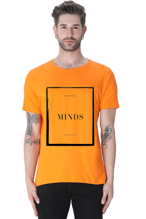 Creative Minds Think Alike Men's Lighter Shade Round Neck T-shirt