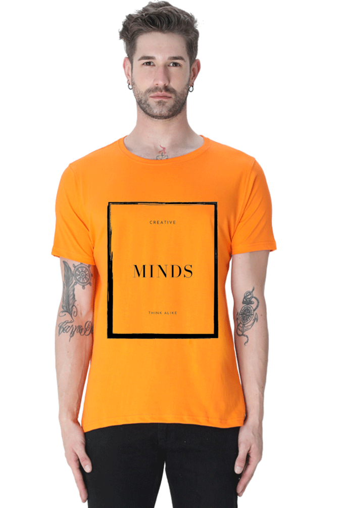 Creative Minds Think Alike Men's Lighter Shade Round Neck T-shirt