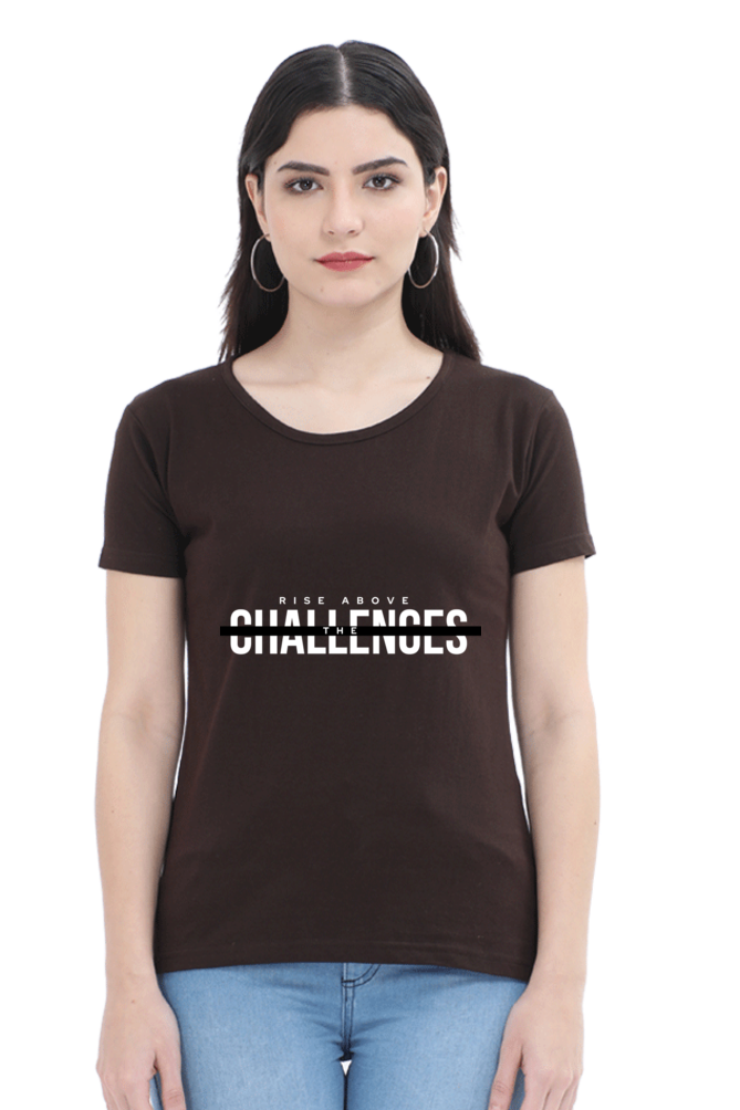 Rise Above Challenges Dark Shade Eco-Conscious Women's Tee