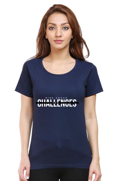 Rise Above Challenges Dark Shade Eco-Conscious Women's Tee