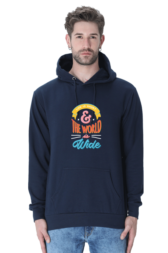 Life is Short but the World is Wide Men Hoodie Sweatshirt
