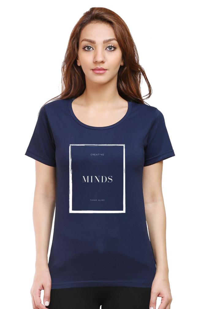 Creative Minds Think Alike Lighter Shade Womens Round Neck T-shirt