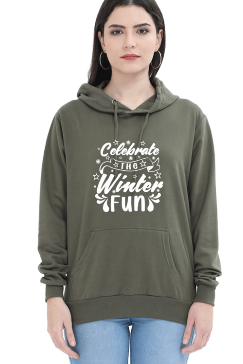 Celebrate the Winter Fun Darker Shade Hoodie Sweatshirt for Women