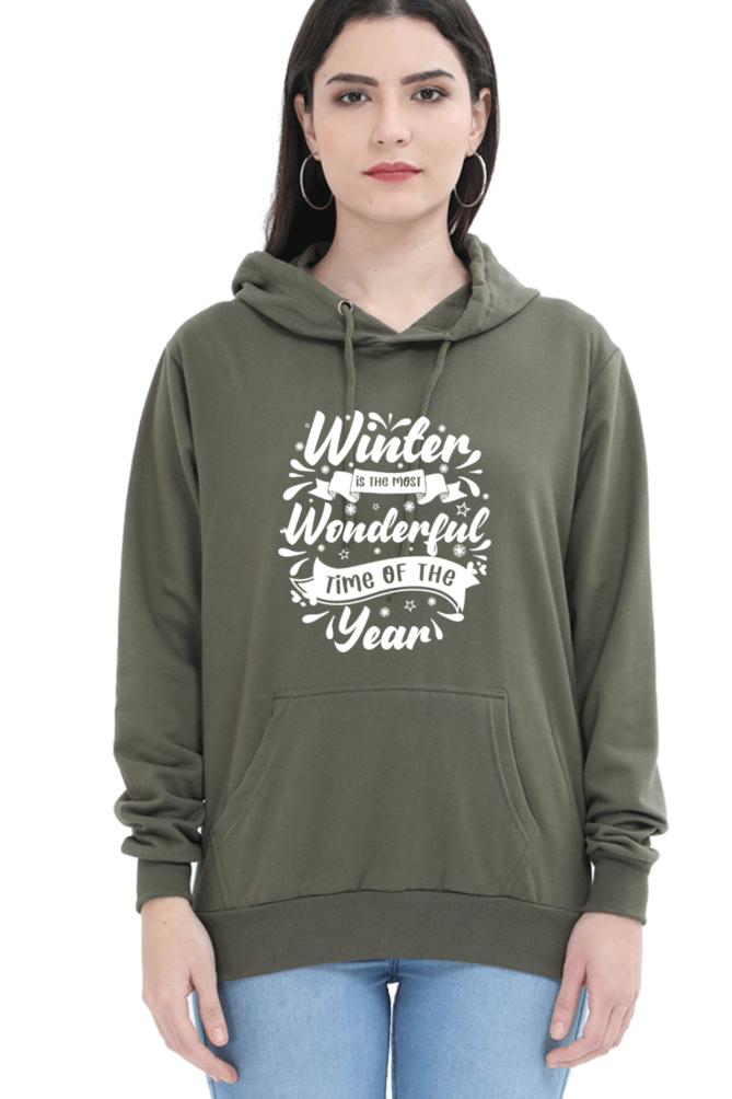 Winter is the most wonderful Darker Shade Hoodie Sweatshirt for Women