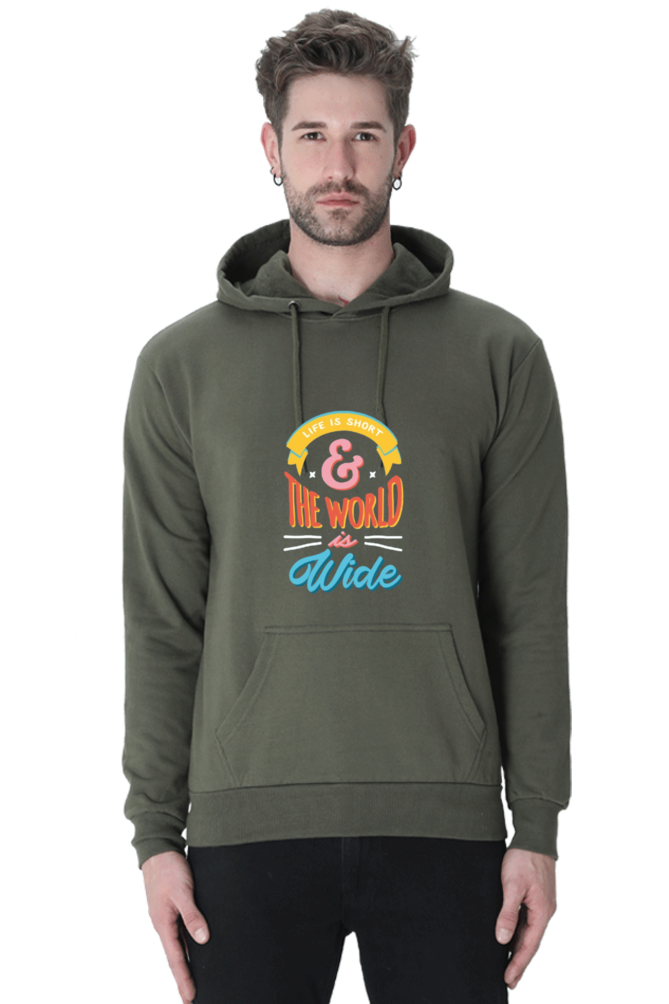 Life is Short but the World is Wide Men Hoodie Sweatshirt
