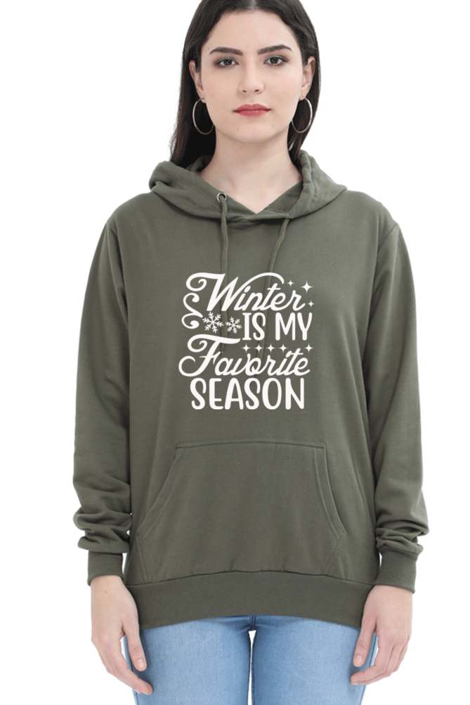 Winter is my Favorite Season Darker Shade Hoodie Sweatshirt for Women