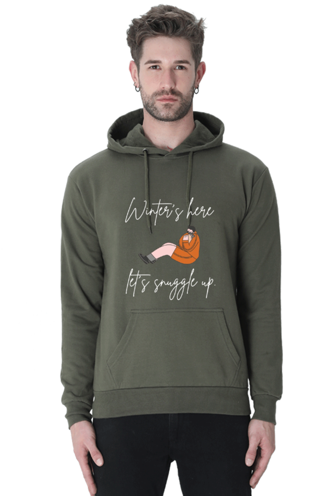 Winters Here...lets snuggle up Hoodie Sweatshirt for Men