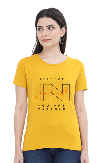 Believe In Yourself Light Shade Modern Essential Women's Tee
