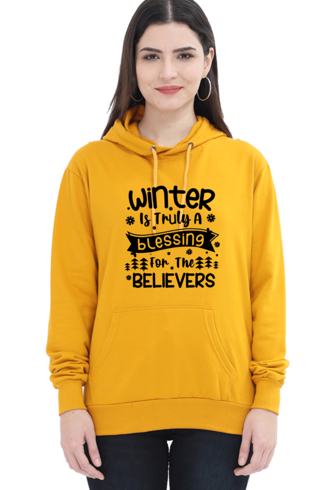 Winter is Truly a Blessing Hoodie Sweatshirt for Women
