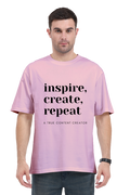 Inspire Create Repeat - A True Content Creator Oversized Unisex Lighter Shade T-Shirt