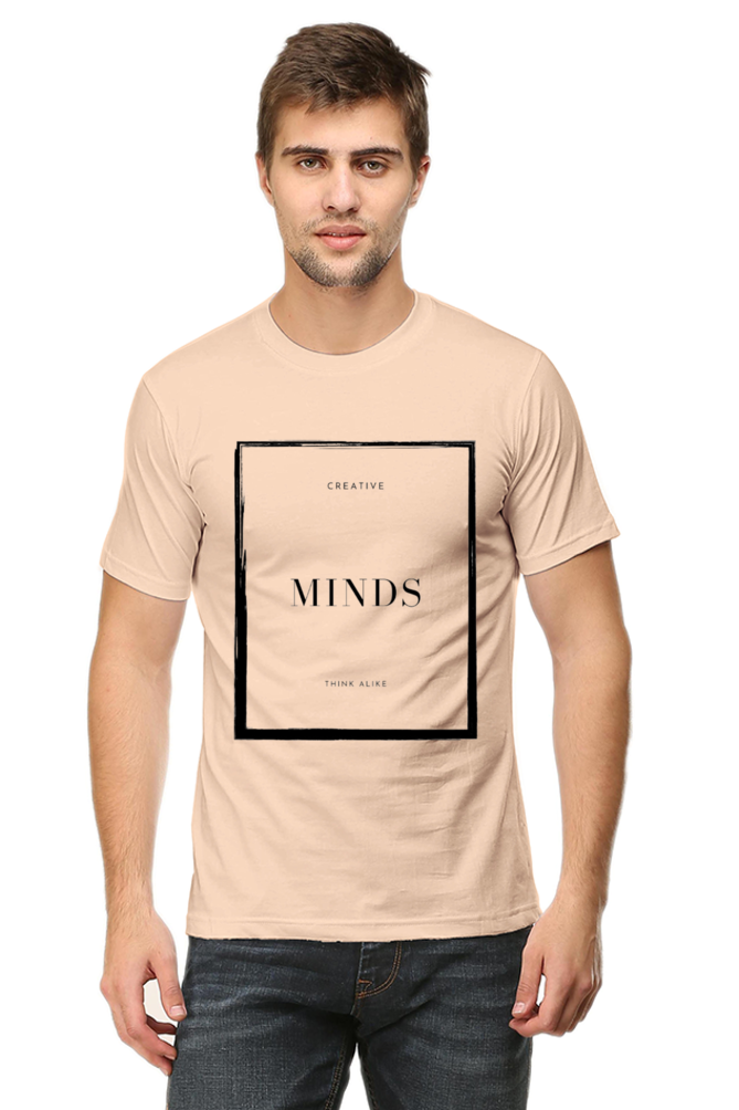 Creative Minds Think Alike Men's Lighter Shade Round Neck T-shirt