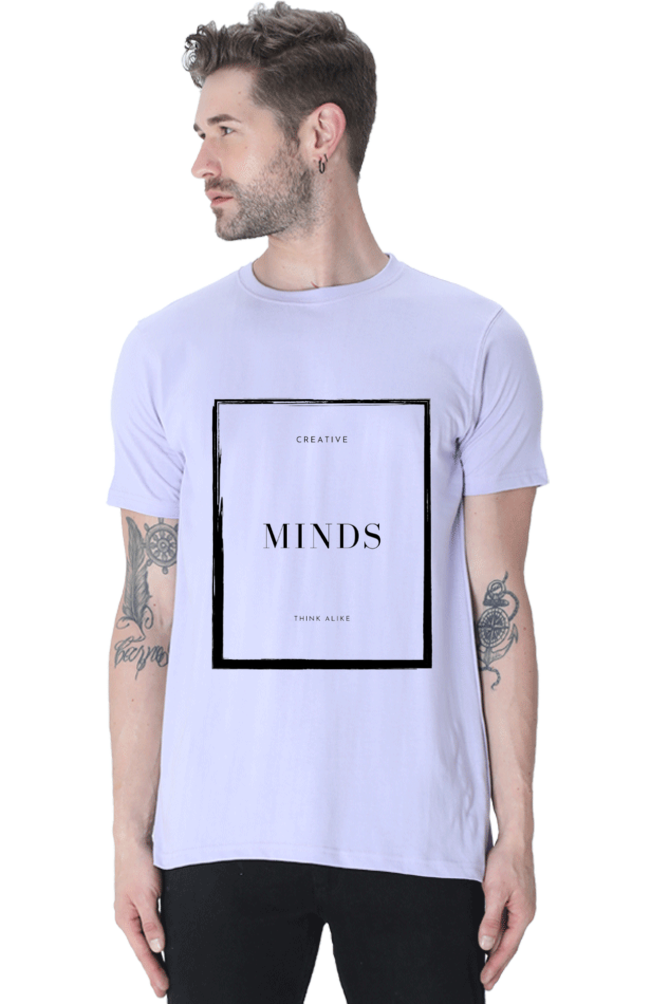 Creative Minds Think Alike Men's Lighter Shade Round Neck T-shirt